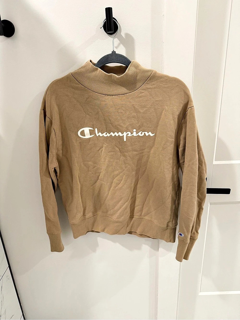 Champion Reverse Weave Mock Neck Sweatshirt Brown Medium